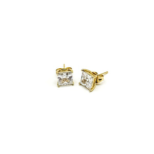 BOX STONE STUD 14K