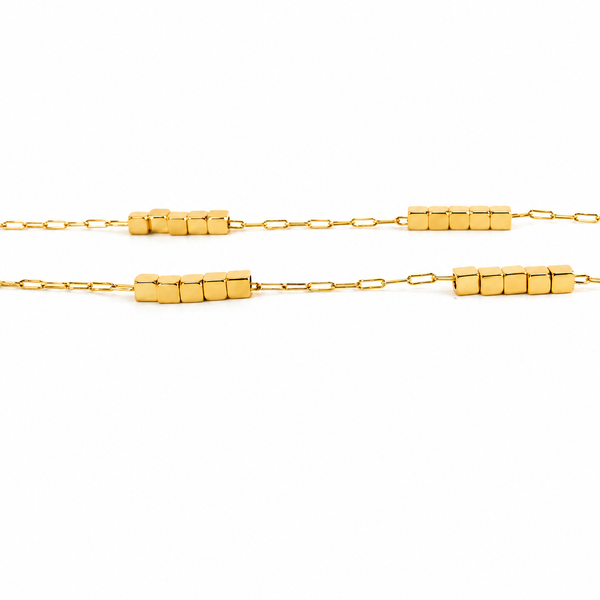 MODERN DICE GOLD NECKLACE