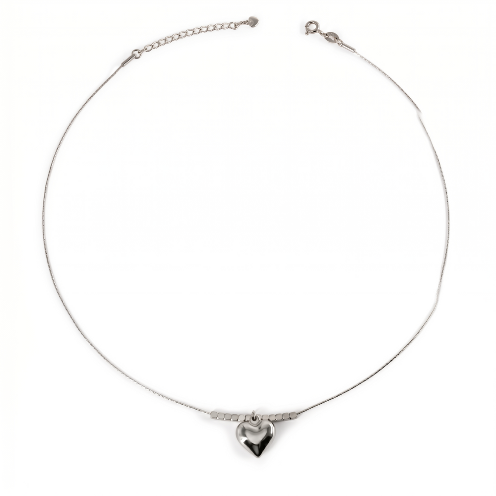 EVERLASTING WHITE GOLD HEART NECKLACE