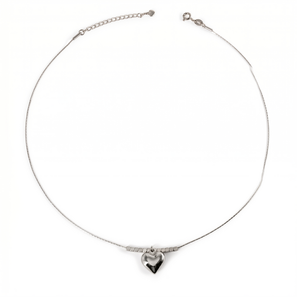 EVERLASTING WHITE GOLD HEART NECKLACE