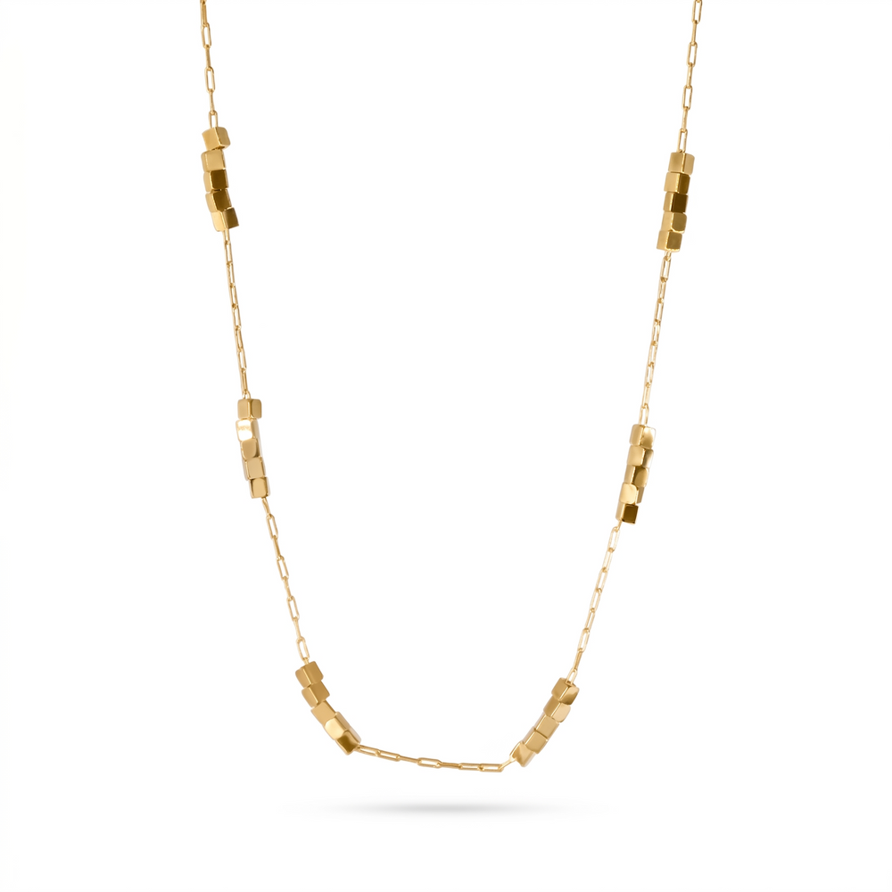 MODERN DICE GOLD NECKLACE