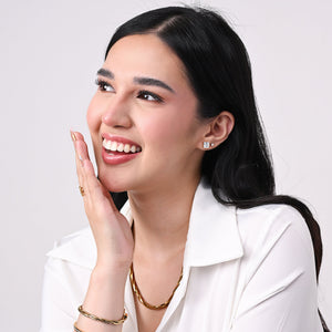 BOX STONE STUD 14K