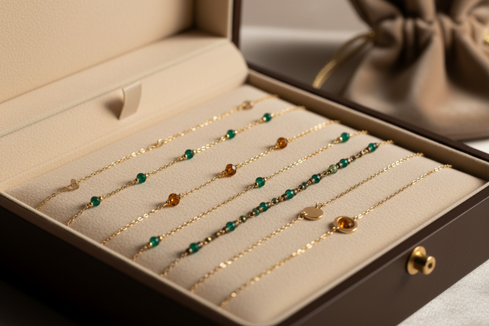 make the anklets and gems minimalist